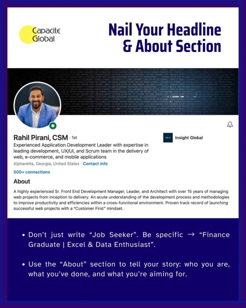 Nail Your Headline and About Section